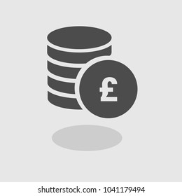 English Pound Icon Vector. Payment system. Pound  Sign isolated on white background. Flat design style. Business concept.Sign of the Great Britain currency