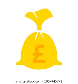 English pound money bag illustration - vector English pound symbol - money bag isolated