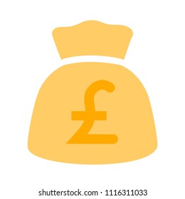 English pound money bag illustration - vector English pound symbol - money bag isolated