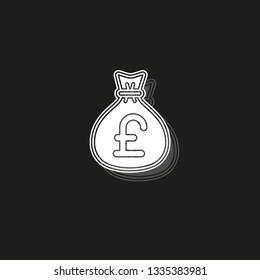 English pound money bag illustration - vector English pound symbol - money bag isolated