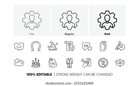English, Pyramid chart and Salary employees line icons. Pack of Smile chat, Professional, Delegate work icon. Bathrobe, Discount tags, Omega pictogram. Smartphone glass, Cloudy weather. Vector