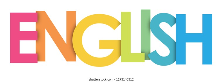 ENGLISH Rainbow Letters Banner