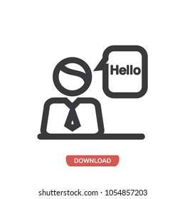 English receptionist vector icon 