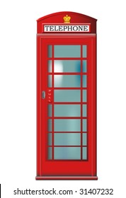 English red telephone booth vector