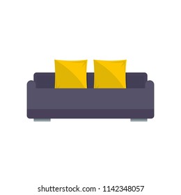 English roll sofa icon. Flat illustration of english roll sofa vector icon for web isolated on white