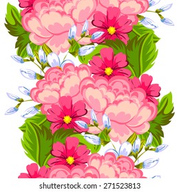 English rose. Abstract elegance seamless pattern with floral elements. Flower background.