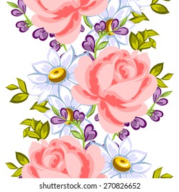 English rose. Abstract elegant seamless pattern with floral elements. Flower background.