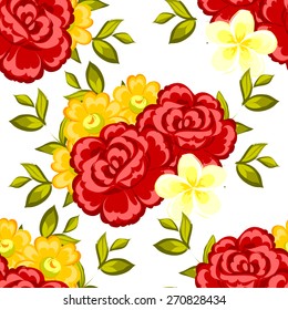 English rose. Abstract elegant seamless pattern with floral elements. Flower background.
