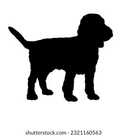 Englisch Springer Spaniel. Hunde Welpen Silhouette. Baby dog Silhouette. Welpen