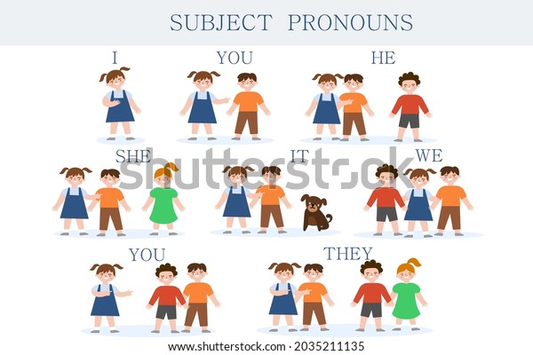 English Subject Pronouns Preschool Kindergarten School Stock Vector ...