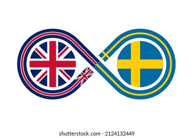 english and swedish language translation icon. vector illustration isolated on white background