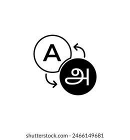 English to Tamil words translation Indian language icon label design vector