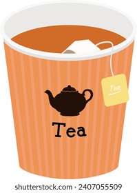 English  tea in paper cup  tea pot