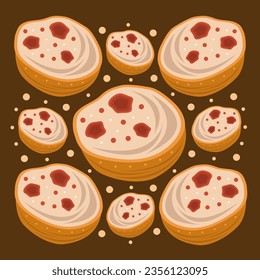 English teacakes flat vector illustration. Cute english teacakes pastry cartoon vector illustration for graphic design and decorative element