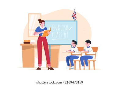 English teacher Illustration concept on white background