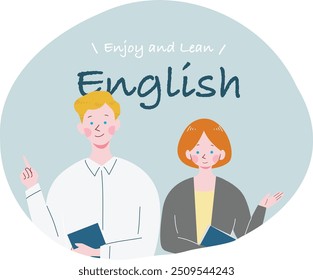 Profesor de inglés hombre y mujer 