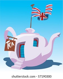 English teapot with english flag