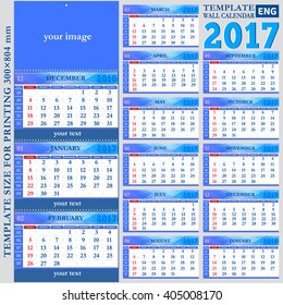 english template wall quarterly calendar 2017 stock vector royalty free 405008170