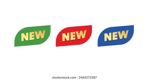 English text  , means ( NEW badge ) ,Vector illustration on solid background
