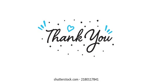 English thank you themed handwritten vector worksheet. Postcard lettering.