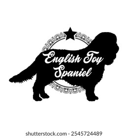 English Toy Spaniel dog silhouette, dog, dog breeds,  vector, silhouette, logo design, animal, illustration, icon, sign, black, pet