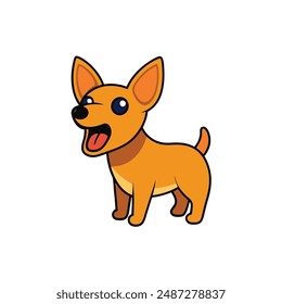 English Toy Terrier dog screams icon vector illustration