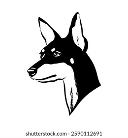 English toy terrier, vector sketch English toy terrier detailed drawn dog.