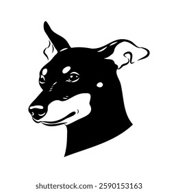 English toy terrier, vector sketch English toy terrier detailed drawn dog.