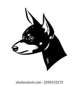 English toy terrier, vector sketch English toy terrier detailed drawn dog.