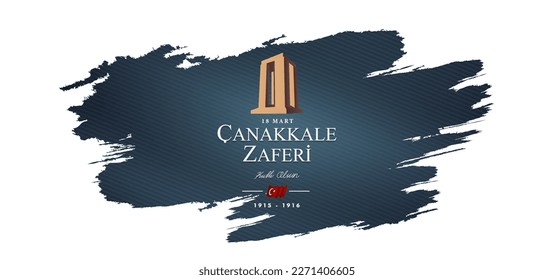 English translation ; (18 March, Canakkale Victory Day and martyrs Memorial Day Turkey celebration card.) 18 mart, canakkale zaferi ve sehitleri anma gunu, vector illustration.
