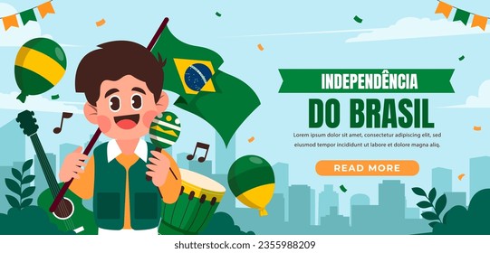 English translation: Brazil Independence day flat illustration