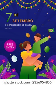 English translation: brazil independence day. Poster, card, banner, template, background. Vector Illustration Independence day of Brazil.