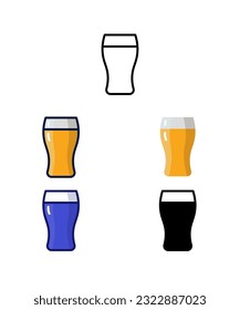 English Tulip glass of Beer. Home brewer Equipment and raw material icons. vector