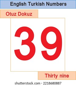 English Turkish Numbers, Education illustrator