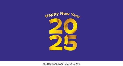 English typography happy new year vector solid background
