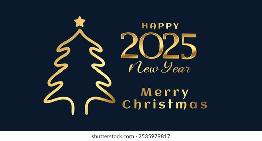 English typography happy new year vector solid background and merry christmas
