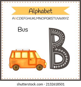 English uppercase alphabet letters on a white background. Letter B. Vector illustration.