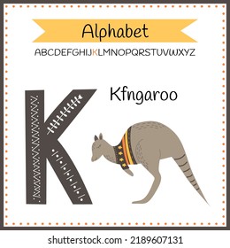 English uppercase alphabet letters on a white background. Letter K. Vector illustration