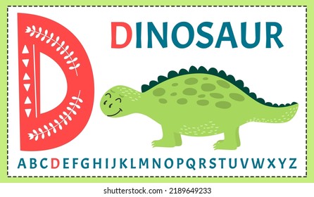 English uppercase alphabet letters on a white background. Letter D. Vector illustration