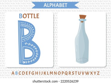 English uppercase alphabet letters on a white background. Letter P. Vector illustration. bottle of potion