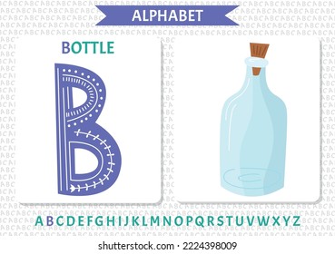 English uppercase alphabet letters on a white background. Letter P. Vector illustration. bottle of potion