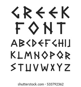 English vector alphabet in ancient style.