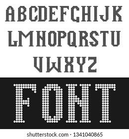 English vector font consisting of round pixels.
