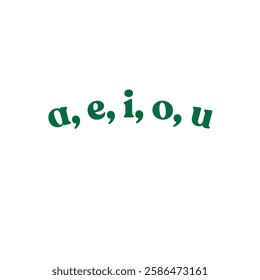 English vowels vector design in white background