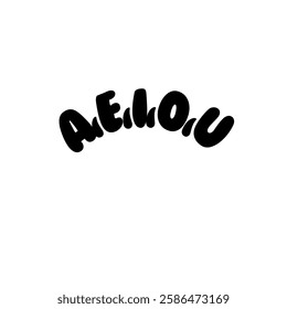 English vowels vector design in white background
