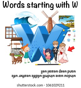 English work starting with W illustration 