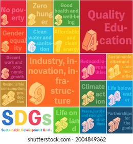 English-language posters on SDGs and development goals