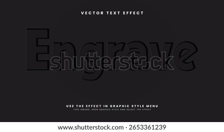 Engrave 3d editable text effect template Suitable for Elegant Style