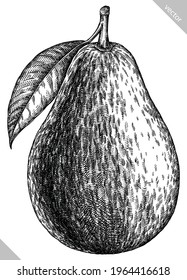 Gravur einzeln avocado handgezeichnet grafische Illustration