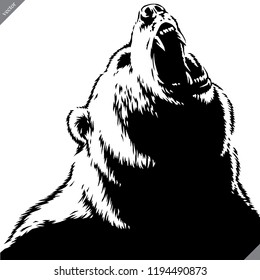 engrave isolated bear illustration vector sketch linear art